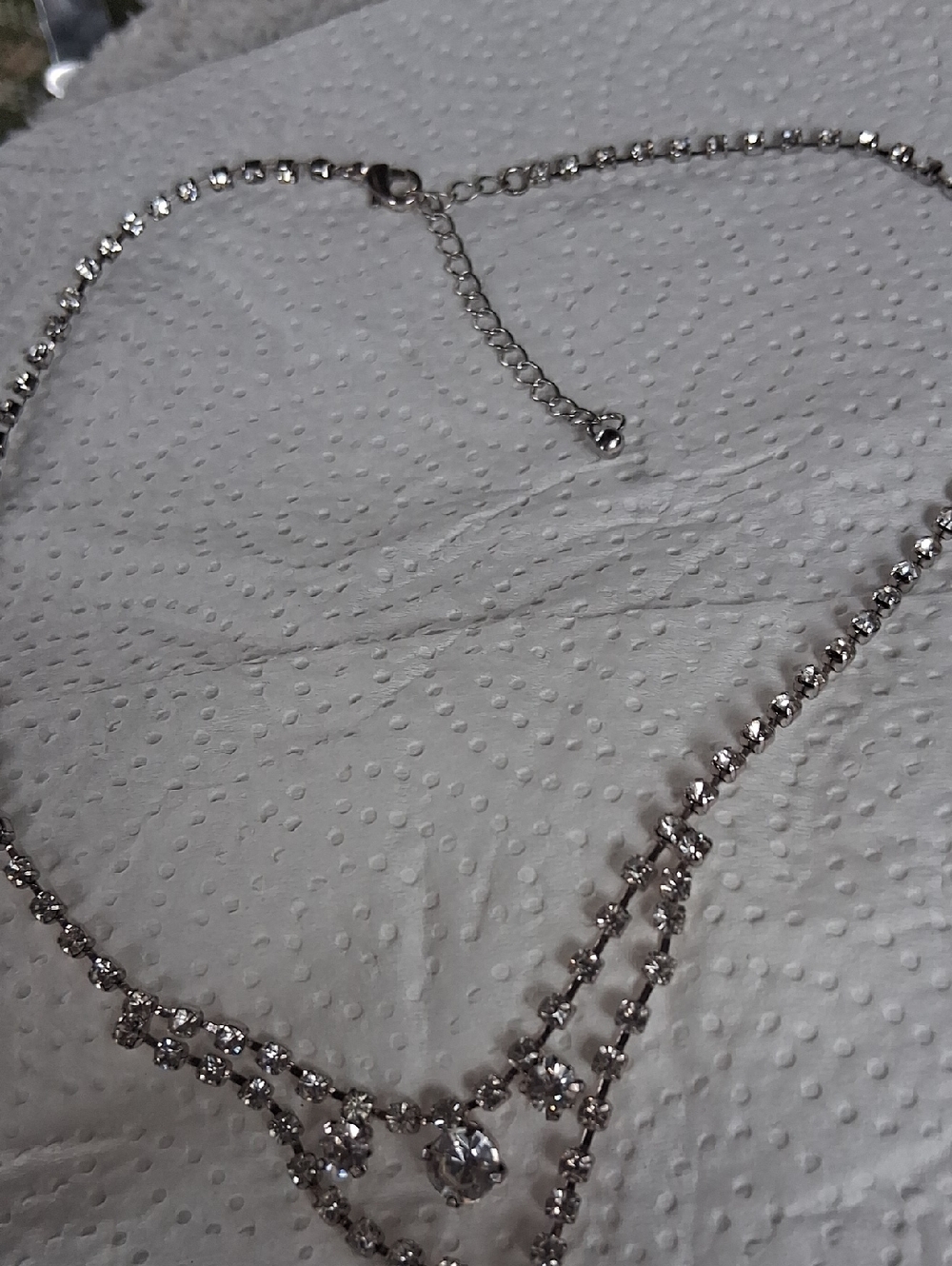 Silver Crystal Layered Necklace - Brand